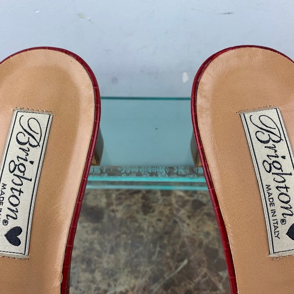 Brighton Italy Trixie Red Leather Dress Heels 8.5M - Picture 5 of 8